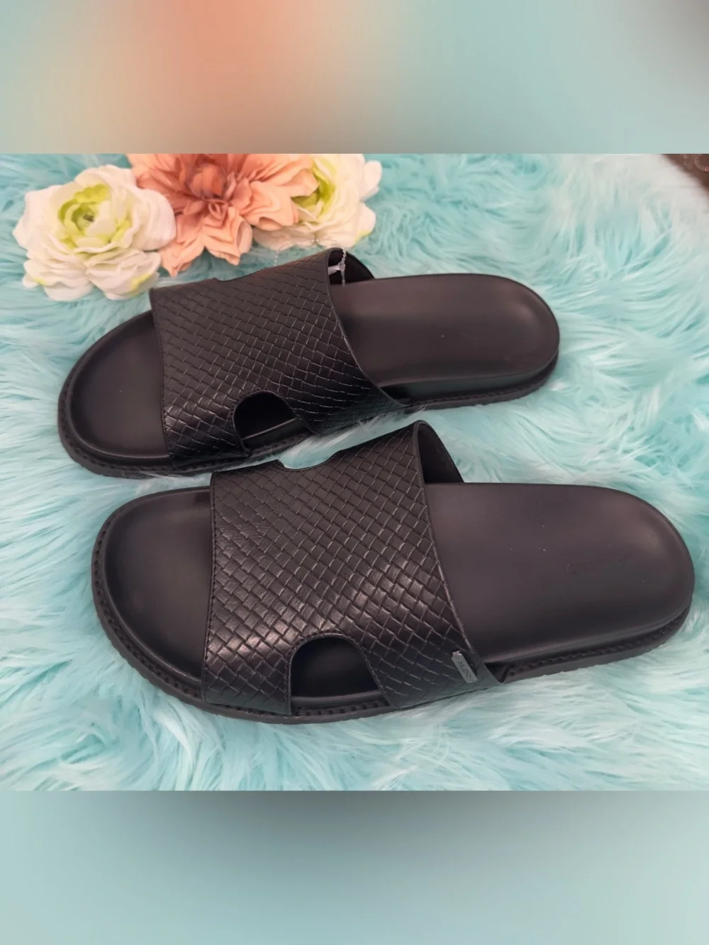 ALDO Men’s Black Slides Slip On Sandals Flip Flops Sz 12 NEW!
